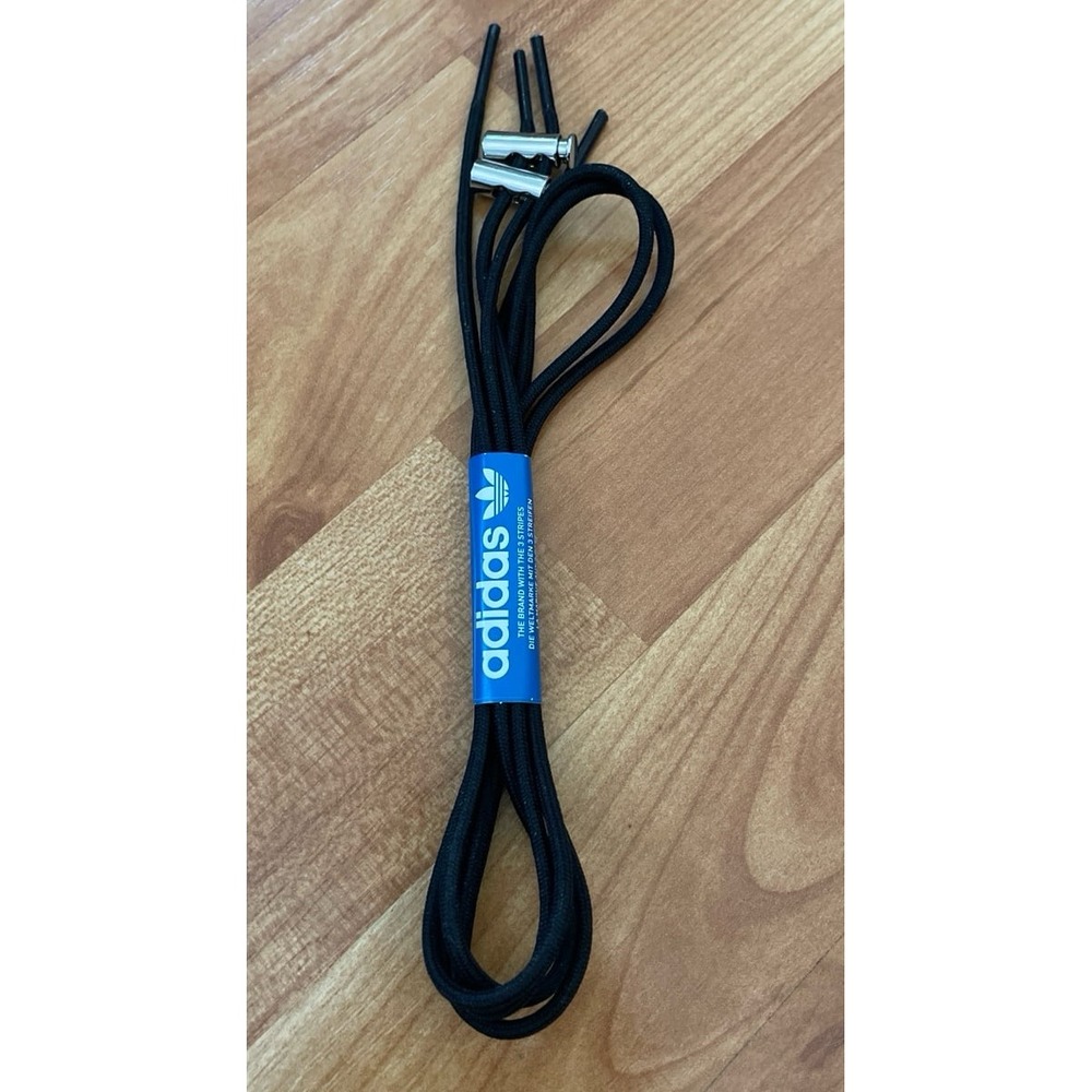 Adidas ‎ black shoelaces with silver aglets